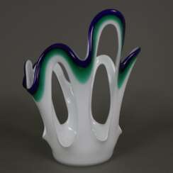 Durchbrochene Fazzoletto-Vase - wohl Eisch, 1970/8…