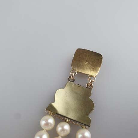 Perlenarmband- 3-strängig, aus 45 Zuchtperlen von… - photo 5