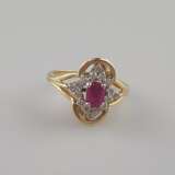 Diamant-Rubin-Ring - Gelbgold 585/000, gestempelt… - Foto 1