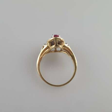 Diamant-Rubin-Ring - Gelbgold 585/000, gestempelt… - Foto 5