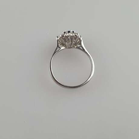 Saphirring mit Diamanten - Weißgold 750/000 (18K),… - Foto 5