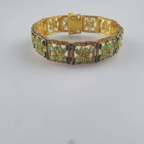 Silberarmband mit Smaragd- und Diamantbesatz - Ste… - Foto 8