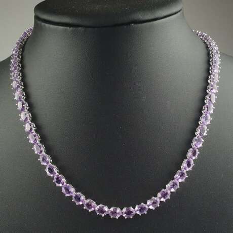 Silbercollier mit Amethysten - Sterling Silber 925… - Foto 1