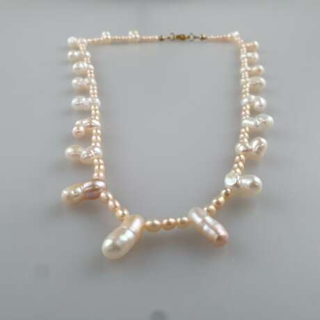 Perlenkette - längliche kleine roséfarbene Süßwass… - photo 6