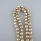 Endlose Akoya-Perlenkette - beigefarbene, barocke… - Foto 6