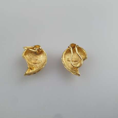 Ein Paar Vintage-Ohrclips - BSK / USA, goldfarbene… - photo 3