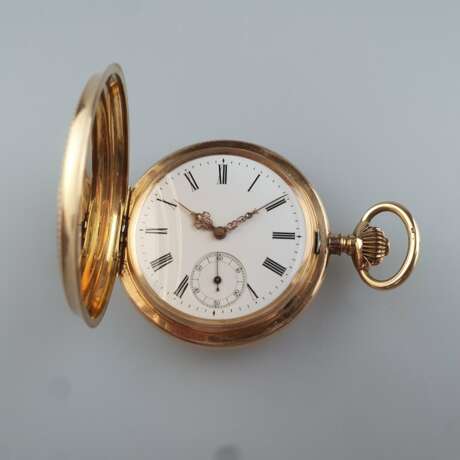 Schweizer Savonnette-Herrentaschenuhr - Gelbgold 5… - фото 2