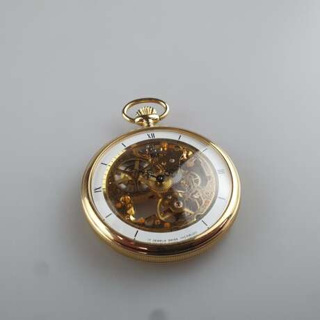 Taschenuhr mit skelettiertem Uhrwerk - 20. Jh., be… - photo 2