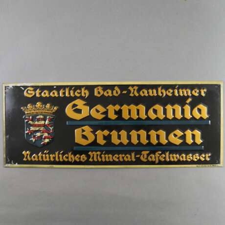 Germania Brunnen-Werbeschild - um 1900/10, Blech,… - photo 1