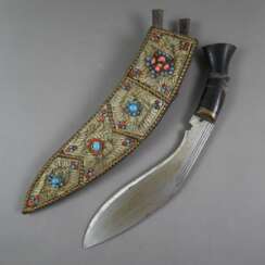 Khukuri / Kukri-Messer mit verzierter Scheide - Me…