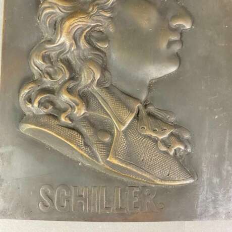 Reliefportrait "Schiller" - Bronze, braun patinier… - Foto 3