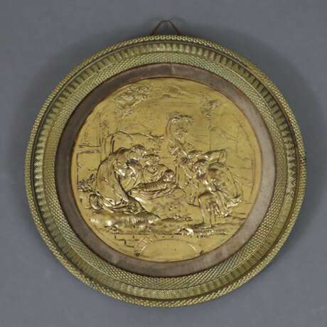 Reliefplakette - Metall vergoldet, runde Plakette… - фото 1