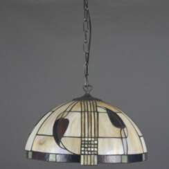 Deckenlampe im Tiffany-Stil - gewölbter Kunstglass…