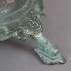 Öllampensockel - Persien, wohl Khorasan, Bronze, D…
