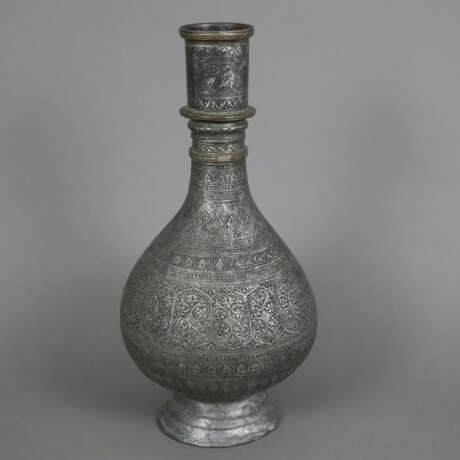 Vase - indopersisch, Kupfer versilbert / verzinnt?… - фото 1
