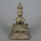 Kleine Stupa - Indien/Nepal, Bronzelegierung, H: c… - Foto 1