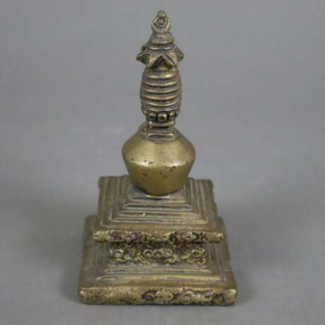 Kleine Stupa - Indien/Nepal, Bronzelegierung, H: c… - Foto 6