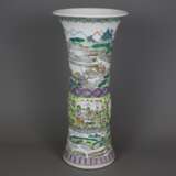 Große Gu-förmige Vase - Porzellan, Trompetenvase m… - Foto 1