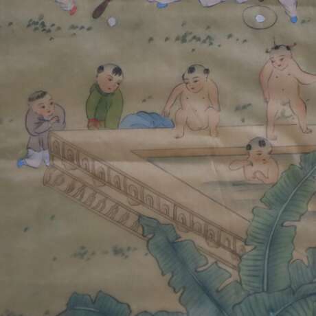 "Hundert Knaben" - Seidenmalerei, China, ausgehend… - фото 5