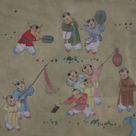 "Hundert Knaben" - Seidenmalerei, China, ausgehend… - фото 6