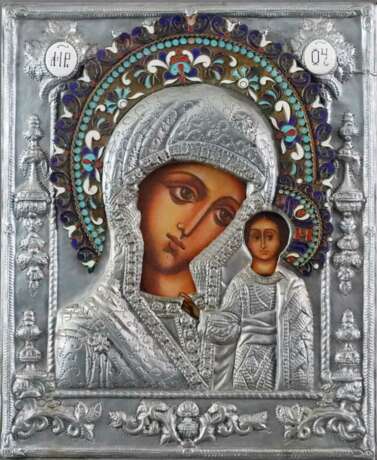 Oklad-Ikone "Gottesmutter von Kasan" (Kazanskaja)… - Foto 1
