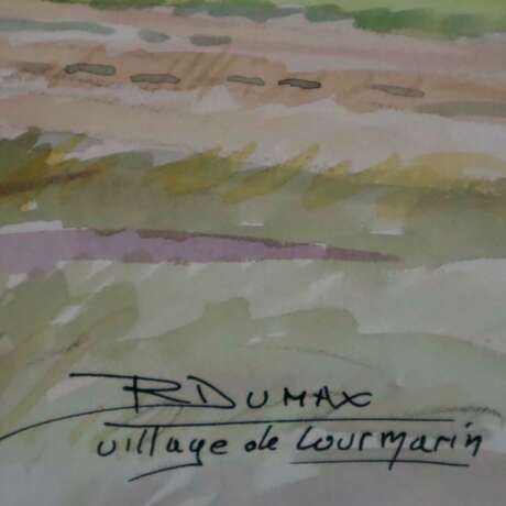 Dumas, R. (20.Jh.) - "Village de Lourmarin", Aquar… - Foto 5