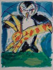 Vrede, Anton (*1953) - Pinguin und Hase, 1991, Far…