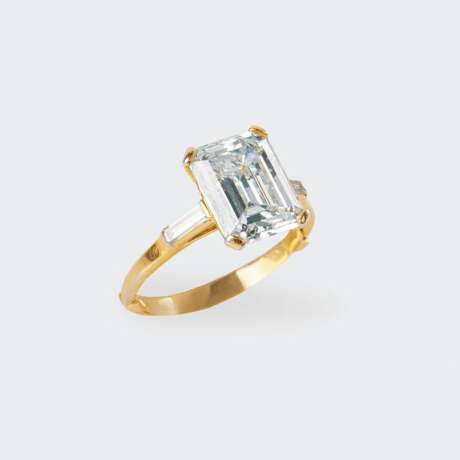 Sehr seltener hochkarätiger River Diamant-Ring im Emerald Cut. - Foto 2