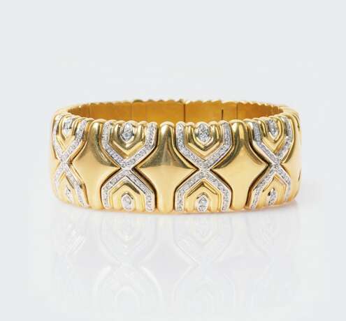 Gold-Armspange mit Brillant-Besatz. - photo 1