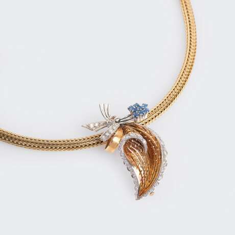 Gold-Collier mit floralem Vintage-Mittelteil. - photo 1