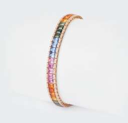 'Rainbow Armband' mit farbigen Saphiren und Brillanten.