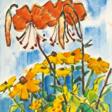 Karl Schmidt-Rottluff (Rottluff 1884 - Berlin 1976). Tigerlilien über gelben Blumen. - Auction archive