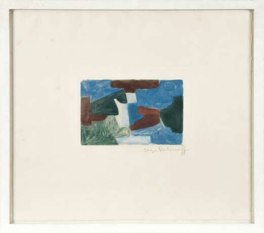 Serge Poliakoff (Moskau 1900 - Paris 1969). Composition bleue, verte et brune. - Foto 2