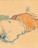 Heinrich Linde-Walther (Lübeck 1868 - Lübeck 1939). Liegender Knabe.