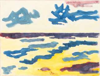 Gerrit Benner (Leeuwarden 1897 - Nijemirdum 1981). Wolken, See und Strand.