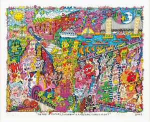 James Rizzi (New York 1950 - New York 2011). The Past is History, Tomorrow is a Mystery, Today is a Gift.