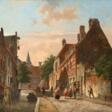 Adrianus Eversen (Amsterdam 1818 - Delft 1897). In einer niederländischen Stadt. - Archives des enchères