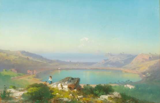 Cesare Uva (Avellino 1824 - Neapel 1886). Paar Gegenstücke: Süditalienische Landschaften. - Foto 1