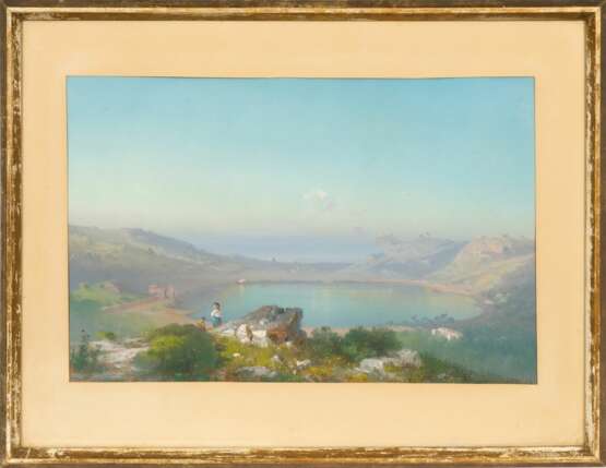 Cesare Uva (Avellino 1824 - Neapel 1886). Paar Gegenstücke: Süditalienische Landschaften. - photo 4