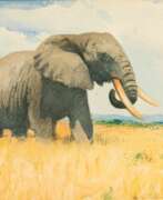Фридрих Вильгельм Кунерт. Wilhelm Kuhnert (Oppeln 1865 - Flims/CH 1926). Elefant.