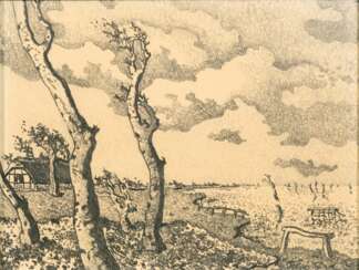 Otto Tetjus Tügel (Hamburg 1892 - Bremervörde 1973). Wolken über dem See.
