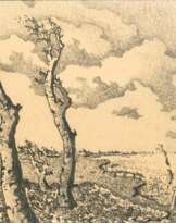 Otto Tetjus Tügel (Hamburg 1892 - Bremervörde 1973). Wolken über dem See.