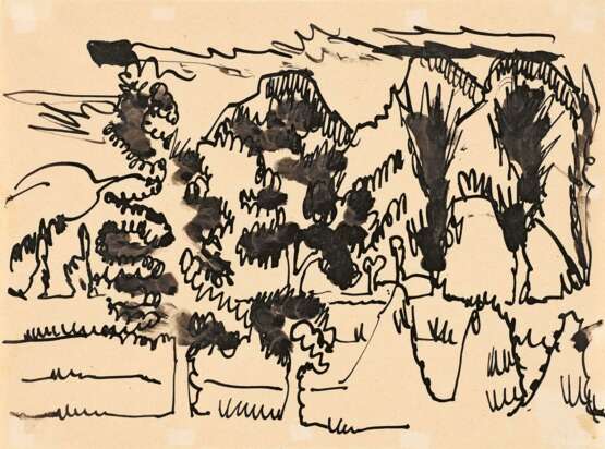 Ernst Ludwig Kirchner. Tannen (Bäume vor den Bergen) - Foto 1