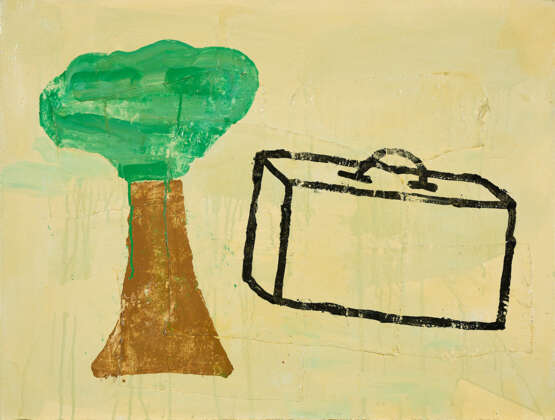 Donald Baechler. Composition with suitcase and tree - Foto 1