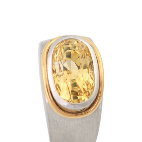 Ring besetzt mit 1 ovalfac. gelben Saphir ca. 6,5 ct - Foto 6