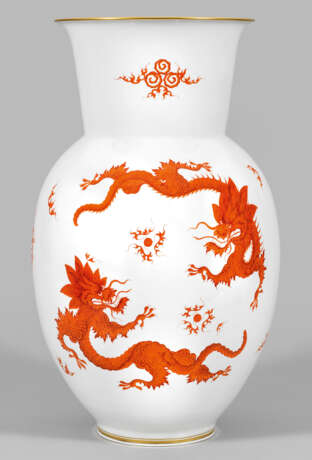 Monumentale Art Déco-Vase mit eisenrotem Dekor "Mingdrache" - Foto 1