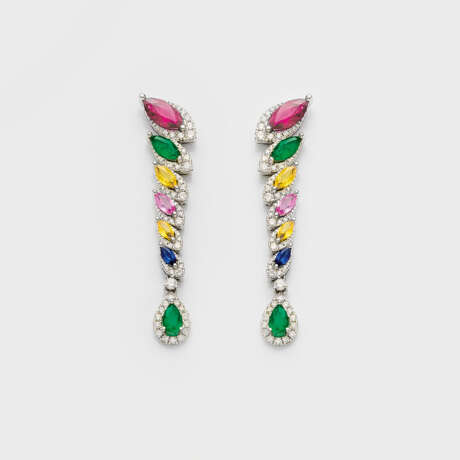 Paar elegante Multicolor-Ohrgehänge - Foto 1