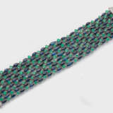 Glamouröses Manschetten-Armband mit Saphiren und Smaragden - photo 1
