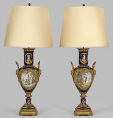 Paar große Napoleon III-Salonlampen