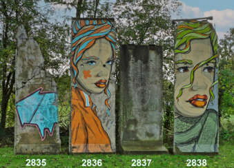 Großes Stück der Berliner Mauer mit Graffiti